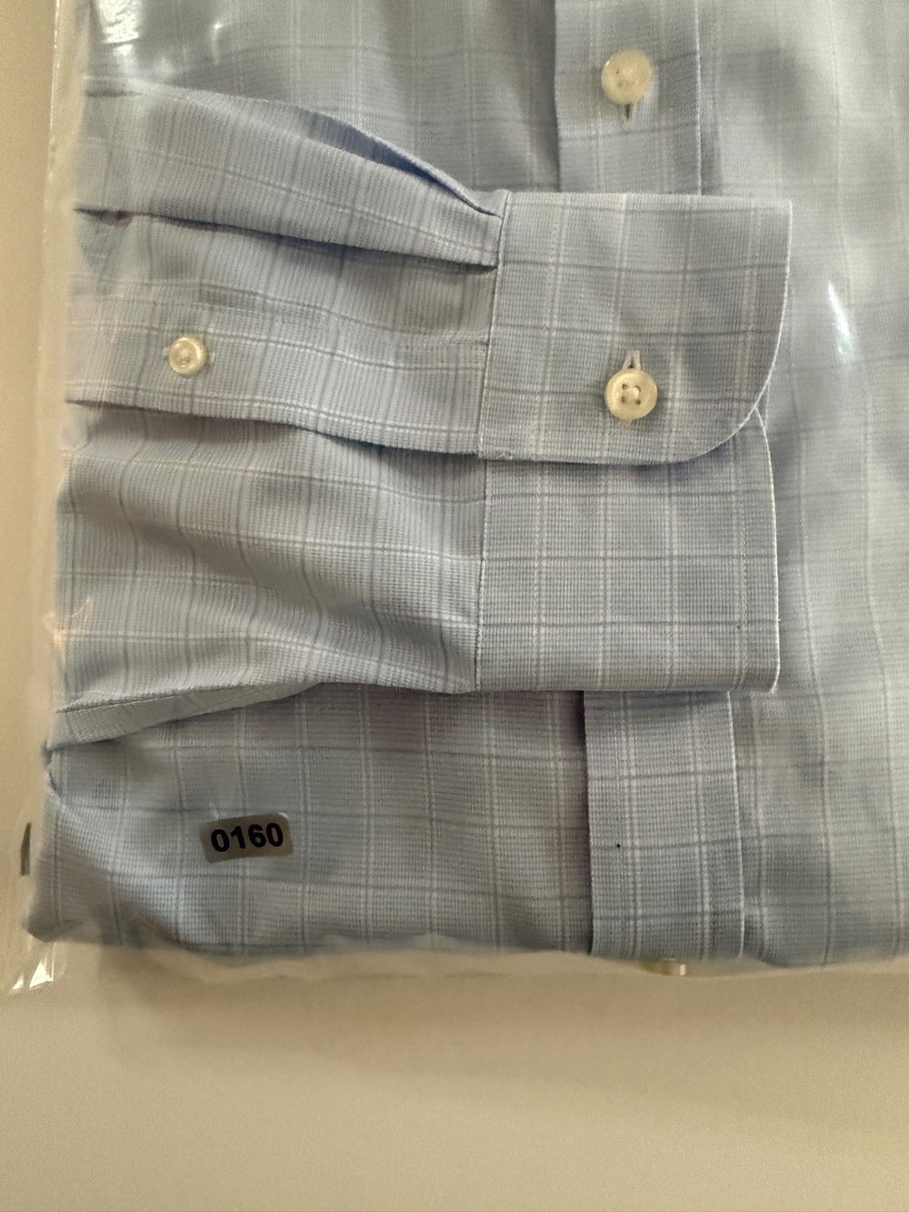 Lands’ End Men’s No Iron Dress Shirt – 16½ x 33 – Light Blue Windowpane - Picture 13 of 13